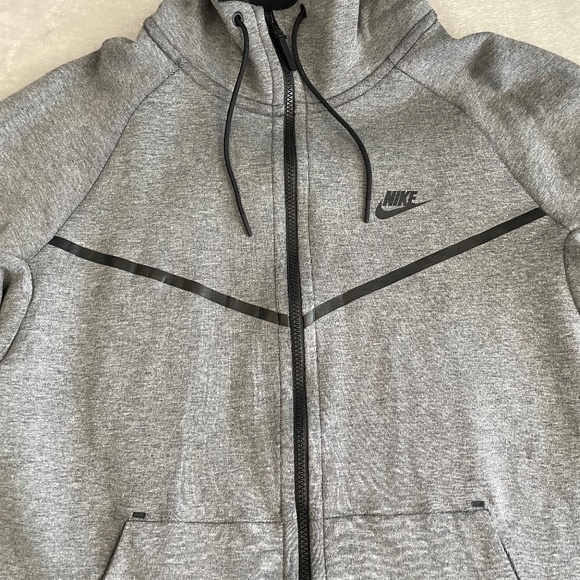 Nike Tech Fleece Windrunner Mens Full Zip Hoodie Sz XL Heather Gray 805144-091 - Picture 6 of 12
